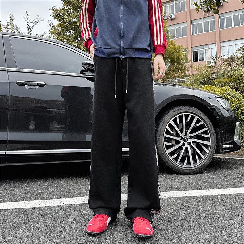 XK60022-P35条纹休闲裤男春秋款潮牌痞帅炸街宽松运动裤青少年,男装休闲裤,电商A178