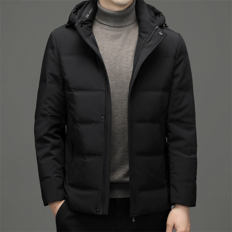 男士可脱卸帽羽绒服冬季中年加厚保暖外套商务休闲男装御寒上衣,男装羽绒服,电商B212（原钱塘6029）