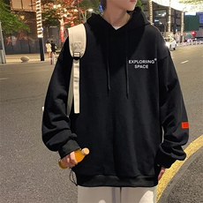 WY2244-P35纯棉连帽卫衣男大码运动帽衫宽松薄外套男NASA，男装卫衣，电商A040