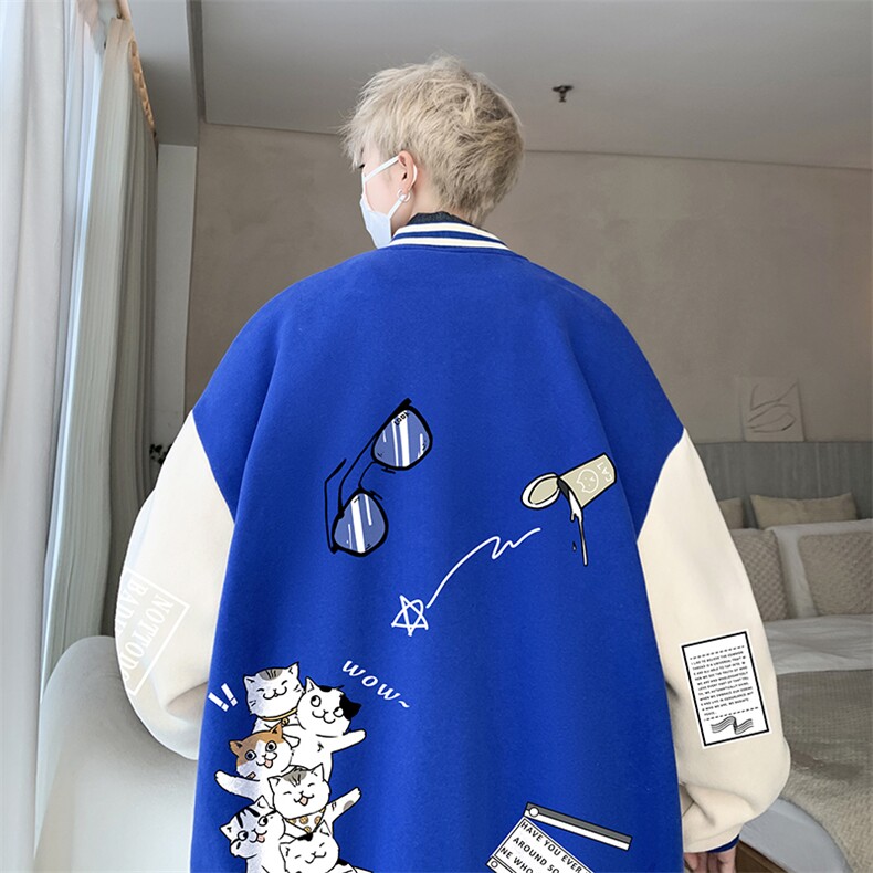 摇粒绒棒球服男大码开衫卫衣男夹克 BF86115-P65图片