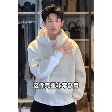 400g重磅美式半拉链立领卫衣小众结构体硬挺连帽衫W2583-P70，男装卫衣，星座1213