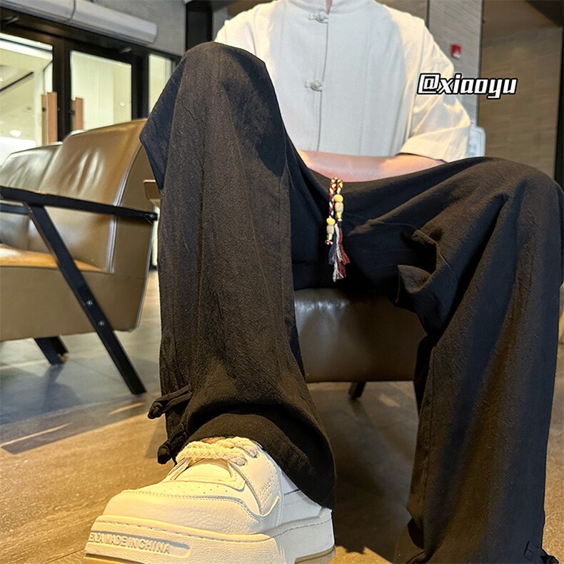XZ616 春夏季新款新中式盘扣设计款休闲裤 TY2445 特P30控58图片