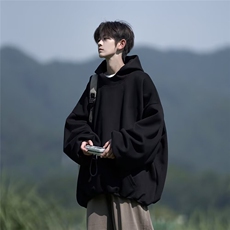 加绒卫衣男连帽2025秋冬新款ing美式宽松纯色潮牌情侣外套男，女装短外套，星座1210-1