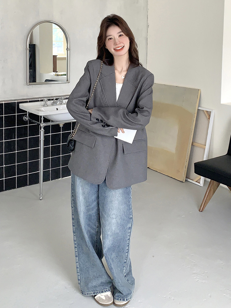 炸街减龄西装外套女2025春季新款英伦风宽松显瘦休闲小西服上衣潮,女装西装,浙宝069