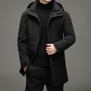 2021中长款羽绒服男白鹅绒厚款潮牌休闲新款男士外套ZG2908-P400图片