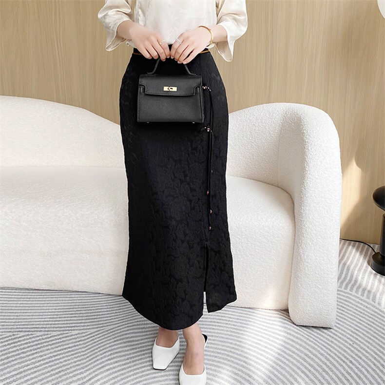 半身裙女2024年秋季新款高腰a字裙百搭显瘦开叉裙子，女装半身裙，尚雪电商供货