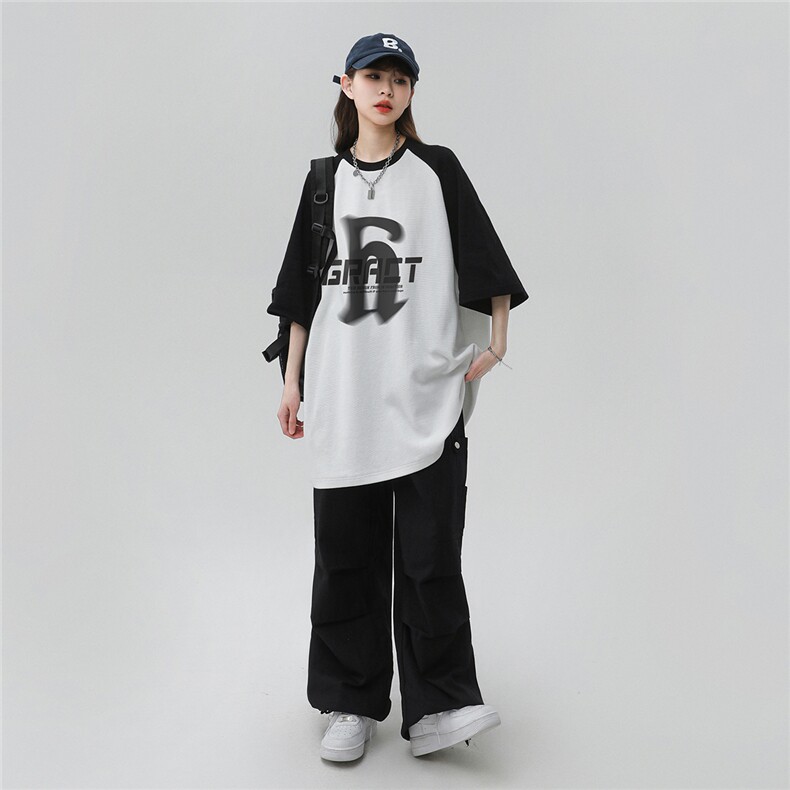 中性风23新款夏季百搭字母印花时尚宽松短袖T恤DT365P45控68,男装T恤,A247A
