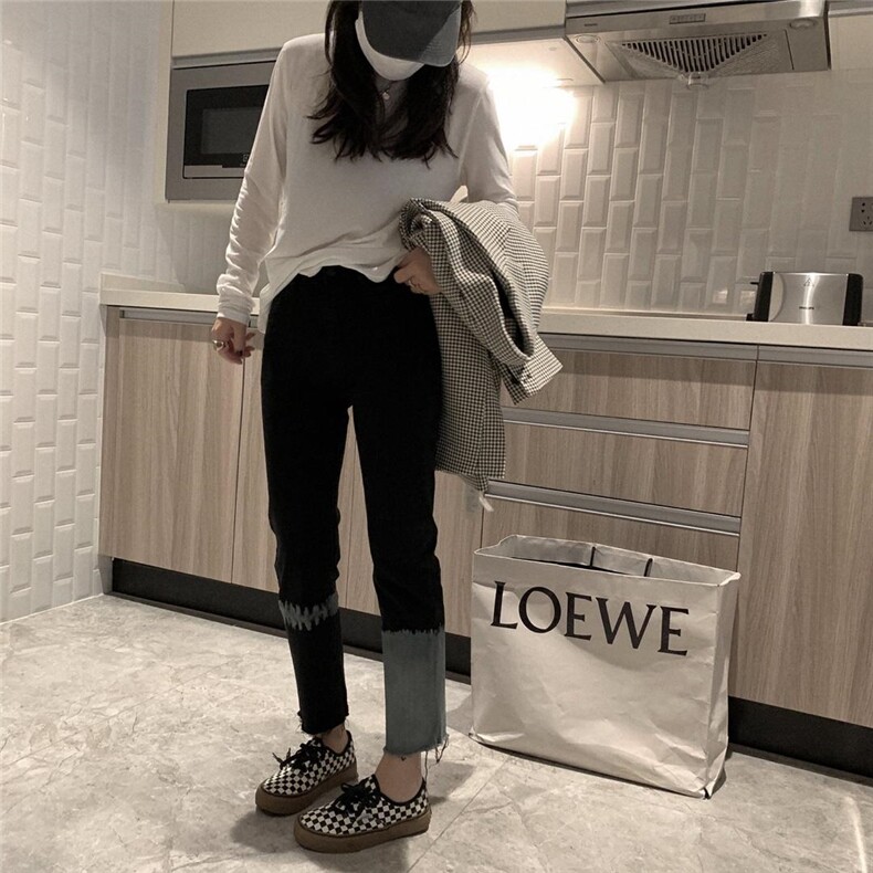 渐变九分牛仔裤，女装牛仔裤，XTZ style