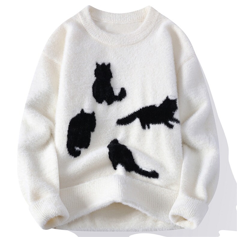 25687-特P50秋季时尚圆领毛衣外套男针织衫宽松外套卡通打底衫，男装T恤，电商D310B