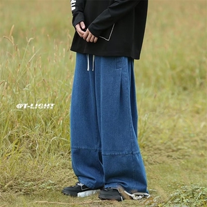 牛仔裤男秋季潮大码休闲裤子高街N405P43