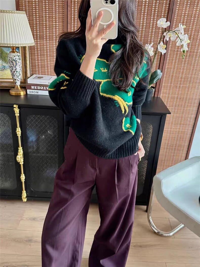 羊绒衫女高领秋冬简约内搭毛衣拼色套头打底衫图片