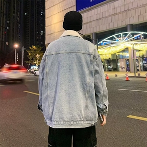 网络图现货 美式复古潮牌痞帅休闲加绒牛仔外套J2352-P95图片