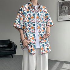 8XL-M花衬衫男短袖夏季薄款冰丝半袖宽松大码休闲外套DC28008P38，男装T恤，电商B312