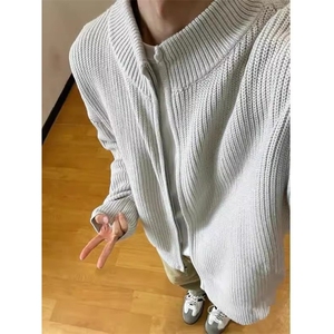 秋冬款慵懒风拉链针织开衫男款宽松休闲百搭毛衣外套MYF02-P59图片