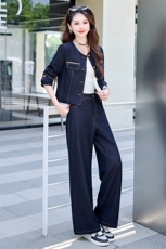 秋装女2024年新款时尚套装高级感时髦修身减龄气质洋气牛仔两件套，女装套装/套裙，伊仟回