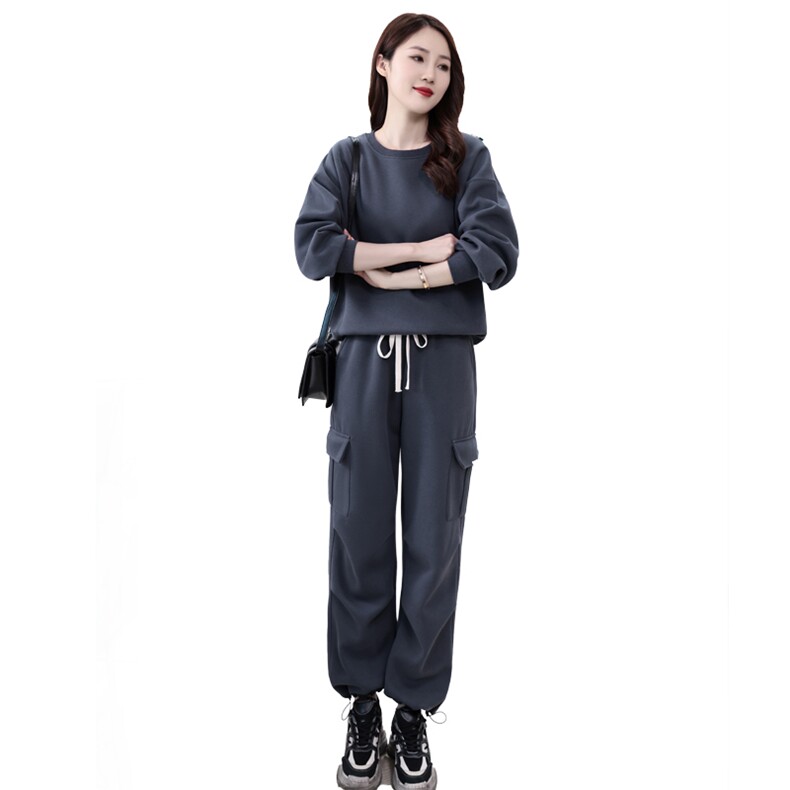 欧货2026春季新款工装时尚休闲上衣+运动长裤,女装运动套装,凯瑟曼