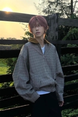 千鸟格哈灵顿夹克男秋季高级感短款外套潮牌老钱风cleanfit棒球服，男装夹克，星座908-1