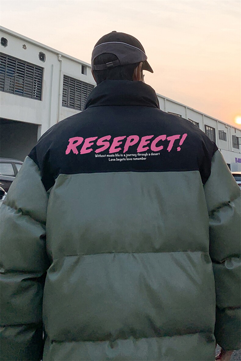 港风街景休闲字母印花情侣PU皮棉服A247-MY84013特批115控168,男装棉衣,电商A247