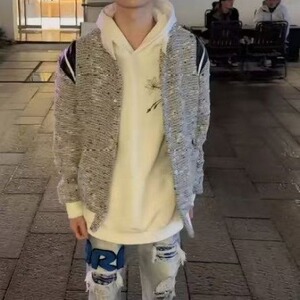 W10423-P55 网图现货 网红棒球服外套美式复古撞色小香风夹克上衣图片