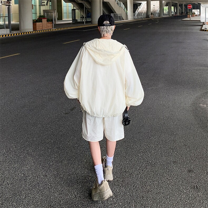 美式双拉链连帽防晒衣男女同款户外运动长袖皮肤衣套装TZW180-p68,男装防晒衣,星座302B