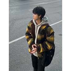 博主图不拿货cleanfit外套男毛呢撞色呢料夹克MJK01-P105，男装夹克，星座1007（原301D）