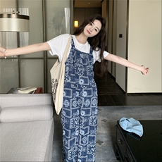【新款】垂坠感印花背带裤女夏季连体裤2C353/8672/P120/K178，女装连体裤，2C353