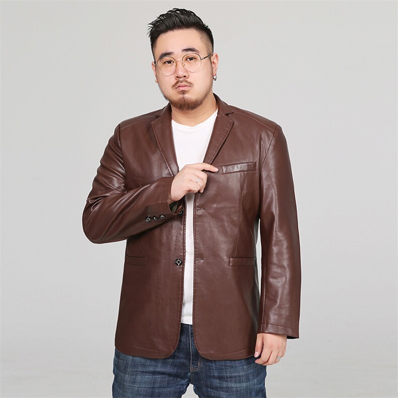 L-8XL秋装新款男士皮衣外套PU男皮西服夹克加肥加大码8808款,男装皮衣,星座802