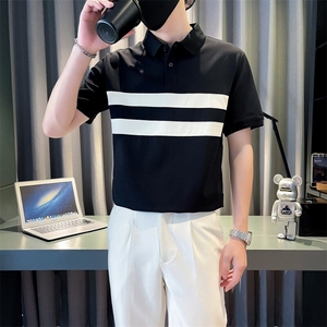 2025夏季新款社会小伙拼色polo衫男短袖T恤TX07P58控78