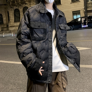 美式高街棉服外套男拼接字母帅气冬季2024新款ins棉衣MF196-P107图片