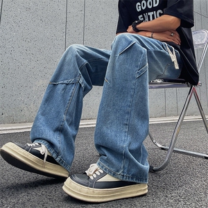 SJ-217-2-HK24158-特批45 秋季直筒牛仔裤男宽松休闲裤子图片
