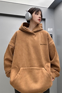 ！麂皮绒连帽卫衣 直播品质重磅400克esa印花JL7108-P45控78图片