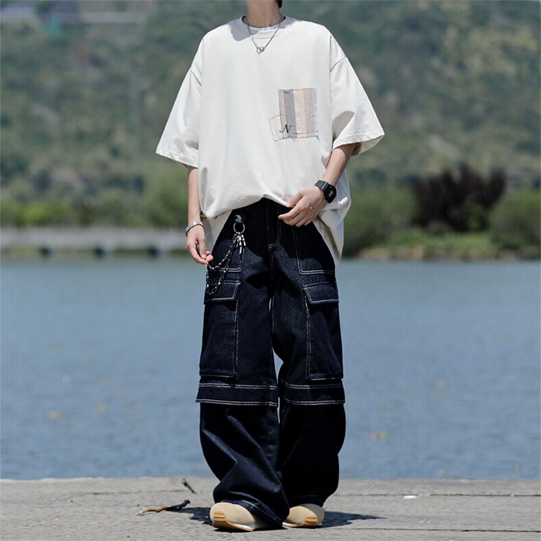 8XL-M高品质纯棉美式复古宽松简约百搭学院风短袖T恤上衣男DX343,男装T恤,电商D206-1