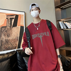 量大优可提供视频2024夏季新美式短袖T恤D223A-T24124-P18，男装T恤，电商019-1