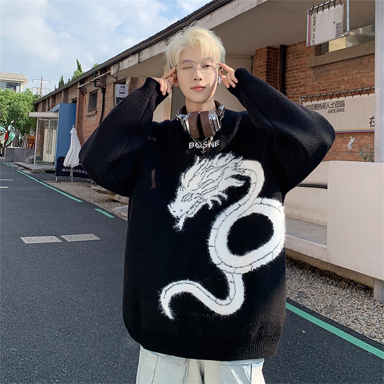 蛇年本命年巴蛇红毛衣高品质可供抖音得物GM98-P68控99,男装针织衫/毛衣,星座310A