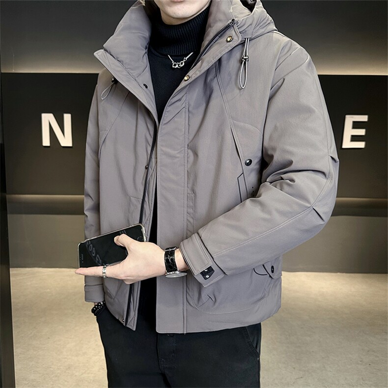 标50白鸭绒连帽男装羽绒服之前的灰色色差纠正C317-Y5869-P215,男装羽绒服,电商C317