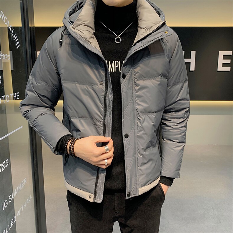 潮牌羽绒服男2024新款男装短款加厚帅气外套冬季轻薄保暖连帽上衣,男装羽绒服,钱塘6003（原4033）