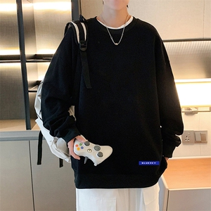 S6202-P28 加绒款-P33 秋季圆领卫衣男大码韩版宽松长袖外套图片