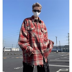 格子外套男女春秋新款小香风衬衫美式复古设计感痞帅潮牌潮流夹克图片