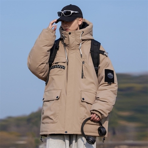 冬季防寒白鸭绒工装户外连帽男士羽绒服外套大衣A406 Y90307 P245图片
