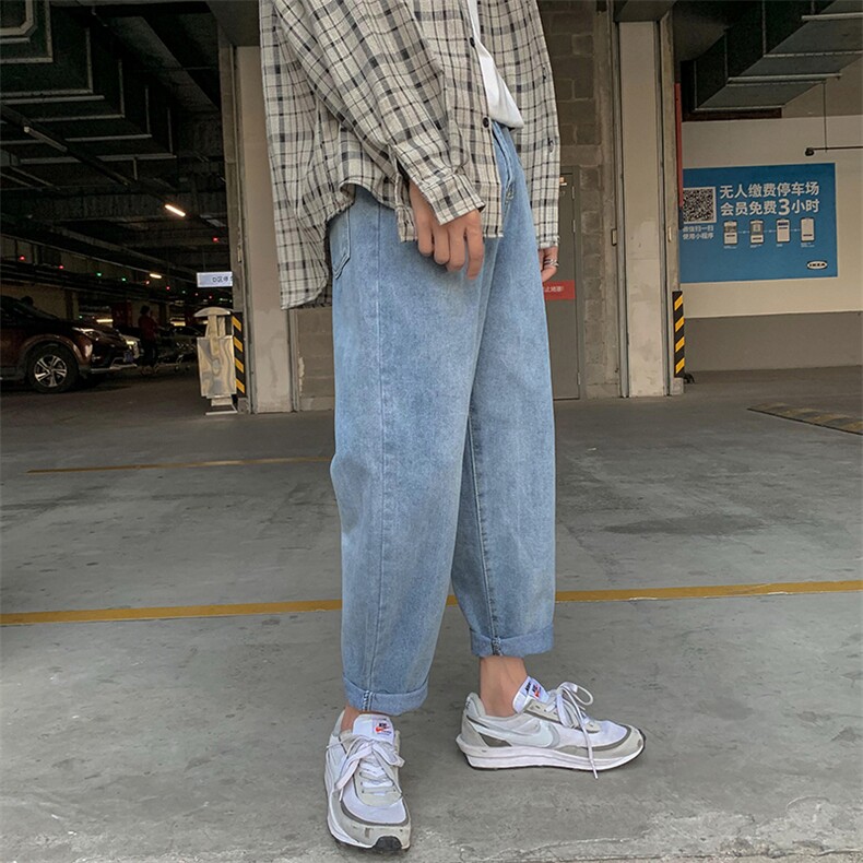 现货港风直筒牛仔裤男潮牌韩版潮流阔腿宽松坠感老爹裤子n08,男装牛仔裤,星座1008