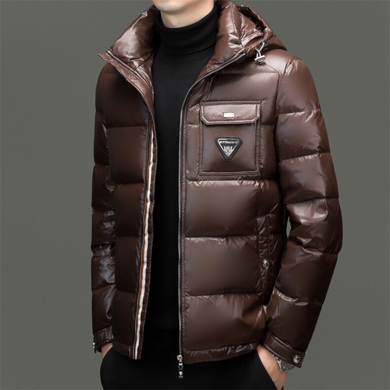 冬季男士白鸭绒羽绒服时尚商务面包服保暖加绒男品质潮服连帽外套,男装羽绒服,钱塘6003（原4033）