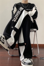 港风秋季新款INS潮流字母印花宽松休闲裤B315-K23491-p60控78，男装休闲裤，电商B315