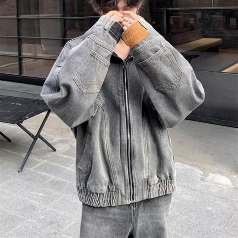 复古牛仔外套男女装春秋季宽松设计感上衣夹克男 网图JN1234-P78图片