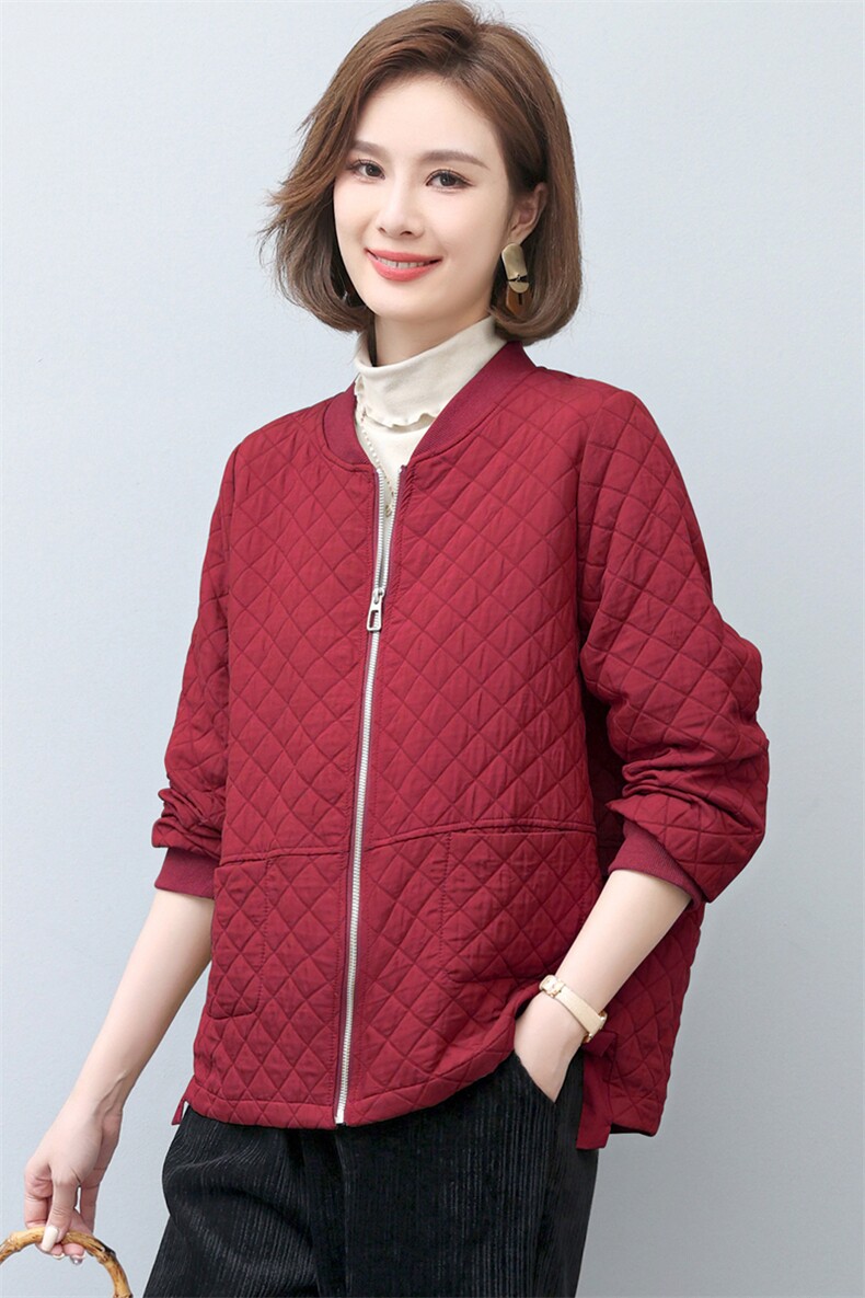 加厚双层夹棉外套上衣女中老年妈妈装宽松显瘦棉衣女,女装棉衣/棉服,璐依舞