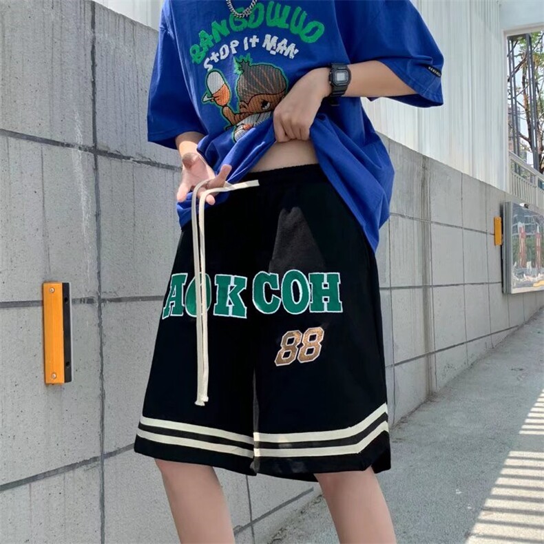 美式短裤男夏季潮牌街头刺绣印花潮流休闲篮球裤D125310B-1-P30,男装牛仔裤,星座310B-1