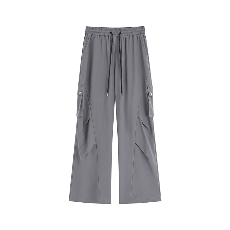 冰丝侧口袋褶皱百搭休闲裤K008平铺92%聚酯纤维8%氨纶(S-2XL)TP25,男装休闲裤,电商A088
