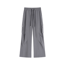 冰丝侧口袋褶皱百搭休闲裤K008平铺92%聚酯纤维8%氨纶(S-2XL)TP25，男装休闲裤，电商A088