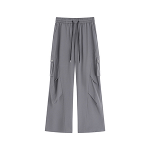 冰丝侧口袋褶皱百搭休闲裤K008平铺92%聚酯纤维8%氨纶(S-2XL)TP25图片