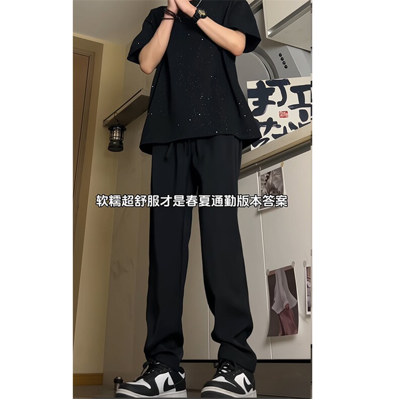 直播原版品质仓库现货夏季冰丝裤休闲裤西裤K62特批35,男装西裤,星座617B