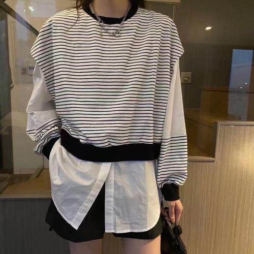 衬衫卫衣假两件，女装衬衫，伊媚儿